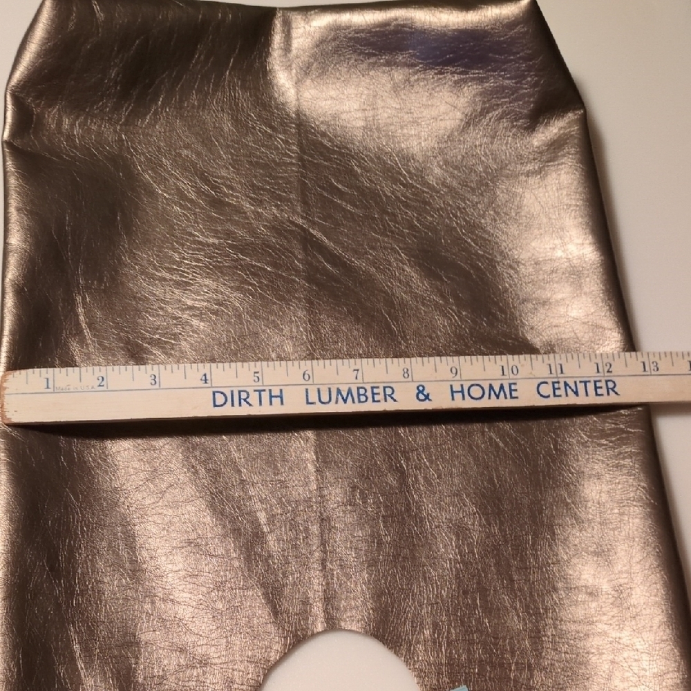 Handmade Faux Leather Silver Bronze Slouchy Tote Fold Over Clutch Bag - Picture 9 of 10